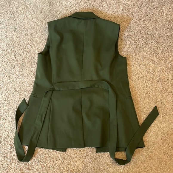 NWOT Argent Double Breasted Vest Olive - Picture 2 of 3